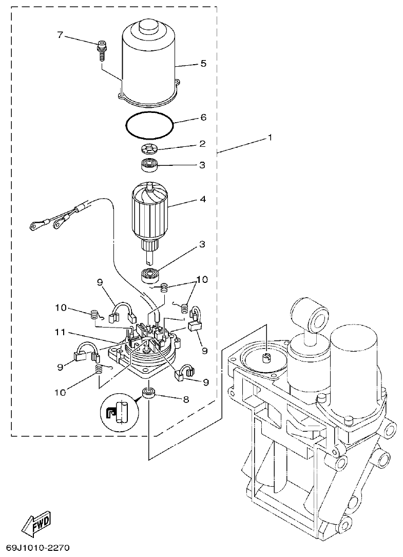 Yamaha A1 POWER TRIM & TILT ASSY 2 parts diagram
